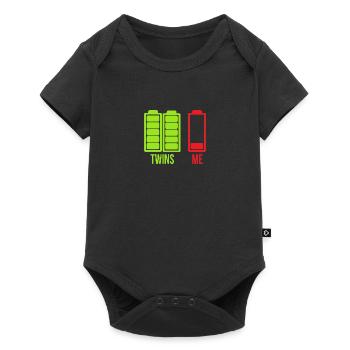 Twins And Me Geschenkidee - Baby Premium Kurzarmbody - Schwarz - Vorne