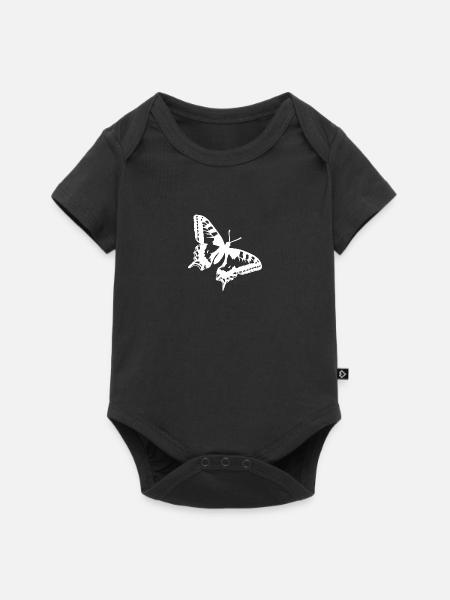White Butterfly - Baby Premium Kurzarmbody - Schwarz