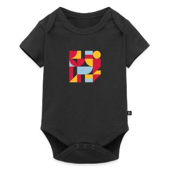 Colorful abstract geometric bauhaus background - Body à manches courtes Premium Bébé - noir - Devant