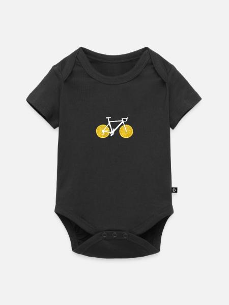 Zitronen Fahrrad - Baby Premium Kurzarmbody - Schwarz