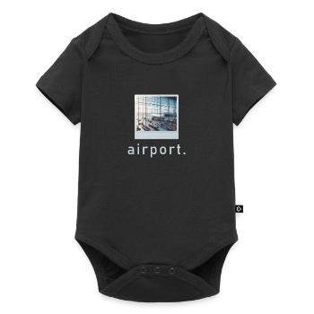 Photo rétro de l’ambiance de l’aéroport - Body à manches courtes Premium Bébé - noir - Devant