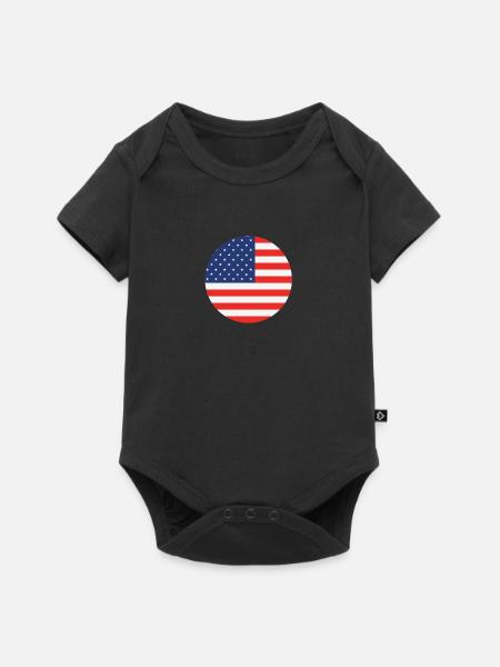 USA Amerika - Baby Premium Kurzarmbody - Schwarz