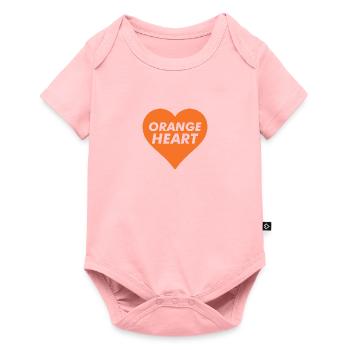 Orange Heart - Baby Premium short-sleeve bodysuit - rose - Front