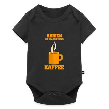 Kaffee Adrien - Baby Premium Kurzarmbody - Schwarz - Vorne