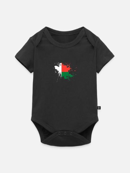 Le drapeau de Madagascar comme taches de peinture - Body à manches courtes Premium Bébé - noir