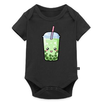 Kawaii Boba Tea Green - Anime Shirt - Baby Premium short-sleeve bodysuit - black - Front