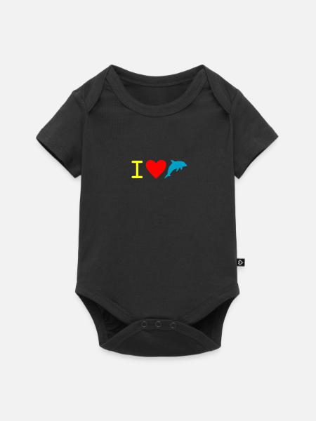 Dolphin Delfin - Baby Premium Kurzarmbody - Schwarz