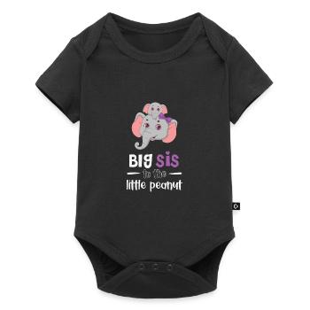 Cute elephant big sister with saying - Baby Premium short-sleeve bodysuit - black - Front