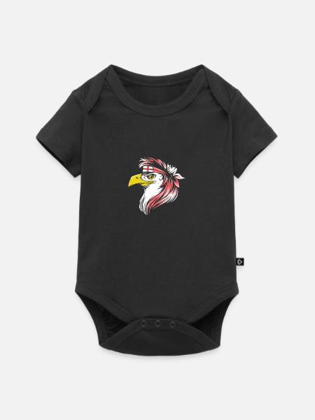 England - Baby Premium Kurzarmbody - Schwarz