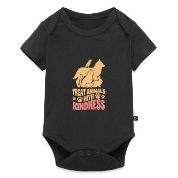 Retro Treat Animals With Kindness For A Vet Med - Baby Premium short-sleeve bodysuit - black - Front