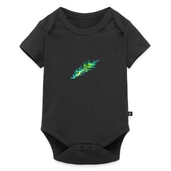 grüne Welle - Baby Premium Kurzarmbody - Schwarz - Vorne