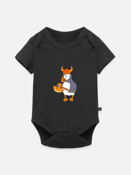 Papageientaucher Puffin - Baby Premium Kurzarmbody - Schwarz