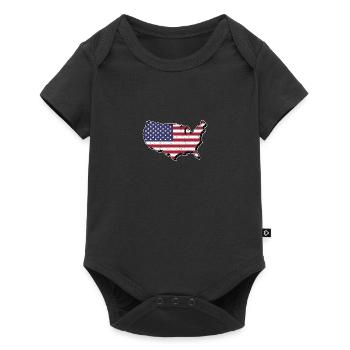 America map with flag - Baby Premium short-sleeve bodysuit - black - Front