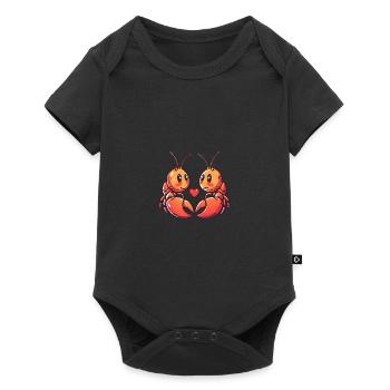 Homard Crabe Couple Amour Saint Valentin - Body à manches courtes Premium Bébé - noir - Devant