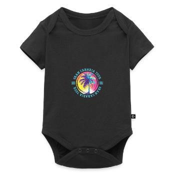 Gran Canaria Tour Palm Trees Colorful - Baby Premium short-sleeve bodysuit - black - Front