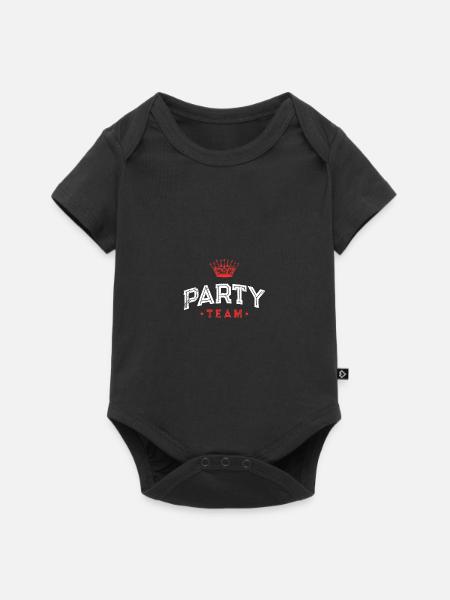 Party Team - Baby Premium Kurzarmbody - Schwarz