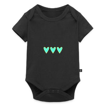 HERZ. HERZ. HEILIGER VALENTINSTAG. LIEBE. LIEBE. WEIHNACHTEN - Baby Premium Kurzarmbody - Schwarz - Vorne