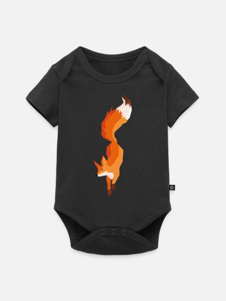 Fuchs Polygon - Baby Premium Kurzarmbody - Schwarz