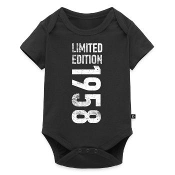 Limited Edition 1958 65th Birthday Gift - Baby Premium short-sleeve bodysuit - black - Front
