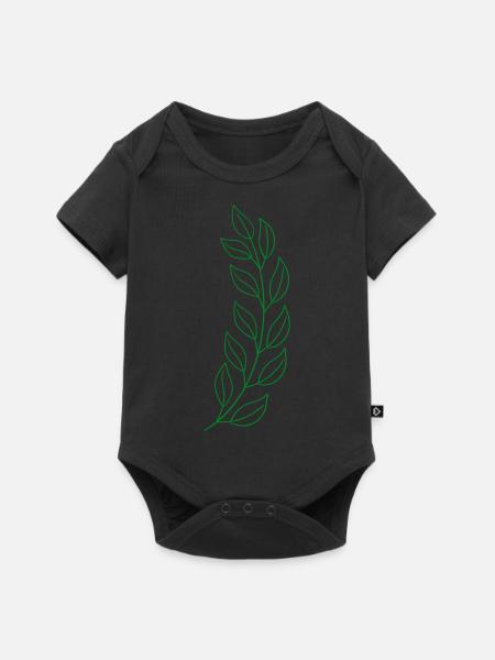 weizen blatt - Baby Premium Kurzarmbody - Schwarz