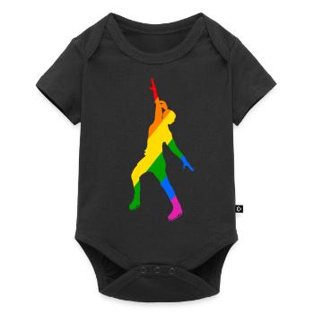 Jeu de couleurs en patinage sur glace - Body à manches courtes Premium Bébé - noir - Devant