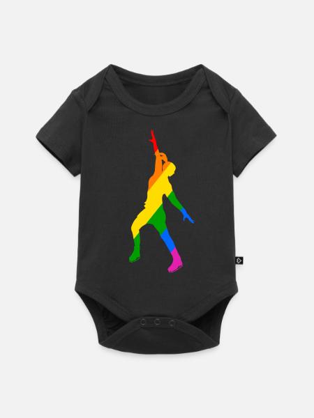 Farbenspiel im Eislauf - Baby Premium Kurzarmbody - Schwarz