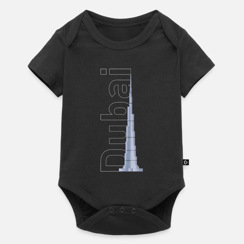 Silhouette de Dubaï – Burj Khalifa - Body à manches courtes Premium Bébé - noir