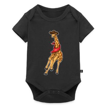 Girafe Cowboy Cowboy Chapeau - Body à manches courtes Premium Bébé - noir - Devant