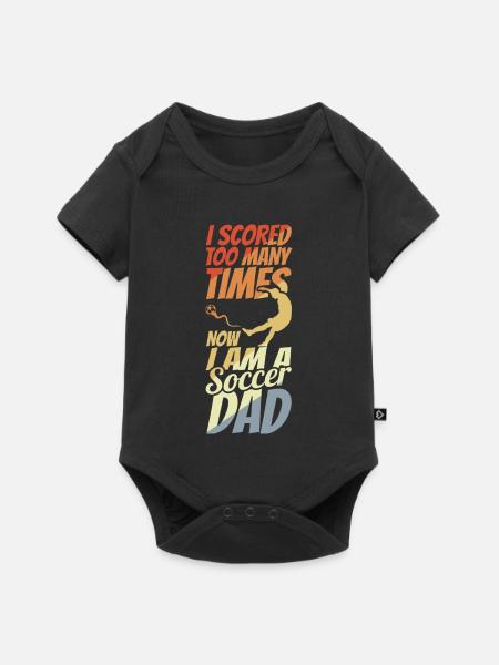Fußball Dad - Baby Premium Kurzarmbody - Schwarz