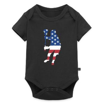 Sport Us Flag Field Lacrosse - Baby Premium Kurzarmbody - Schwarz - Vorne