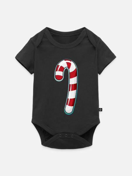 Zuckerstange gestreiftes Design - Baby Premium Kurzarmbody - Schwarz