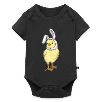 Chick Easter Bunny Ears - Baby Premium short-sleeve bodysuit - black - Front