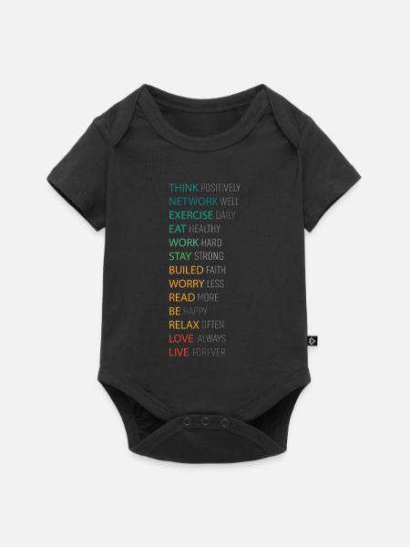 THINK POSITIVE - Baby Premium Kurzarmbody - Schwarz
