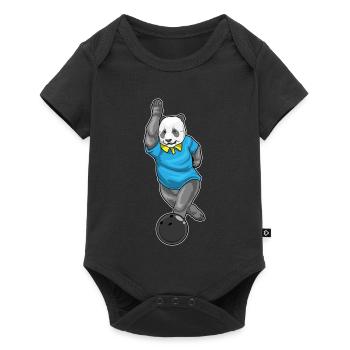 Panda Bowling Bowling Ball - Baby Premium short-sleeve bodysuit - black - Front