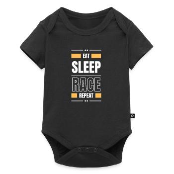 manger la course au sommeil répéter la course d’idées cadeaux en disant - Body à manches courtes Premium Bébé - noir - Devant
