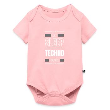 manger du sommeil techno répéter l’idée cadeau en disant fête - Body à manches courtes Premium Bébé - rose - Devant