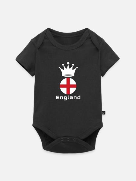 England - Baby Premium Kurzarmbody - Schwarz