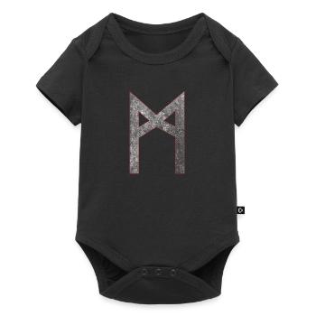 Rune Mannaz M - Baby Premium short-sleeve bodysuit - black - Front