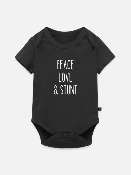 Frieden Liebe Stunt - Baby Premium Kurzarmbody - Schwarz