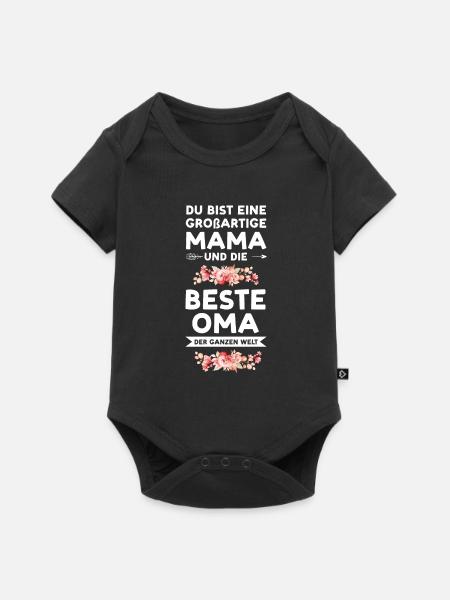 Mama Oma Großmutti Geschenk - Baby Premium Kurzarmbody - Schwarz