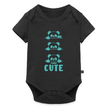 Panda Power Gift Bear Animal Gift Idea - Baby Premium short-sleeve bodysuit - black - Front