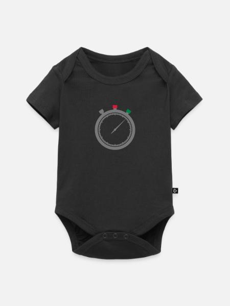 Stoppuhr - Baby Premium Kurzarmbody - Schwarz