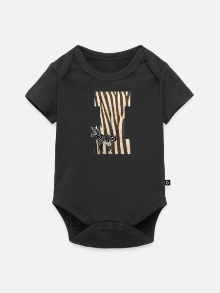 zebra i - Baby Premium Kurzarmbody - Schwarz