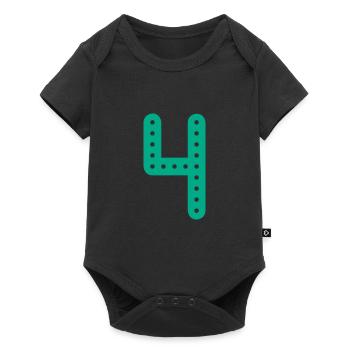 4 YEARS. 4th ANNIVERSARY. BIRTHDAY 4 YEARS. 4 - Baby Premium short-sleeve bodysuit - black - Front
