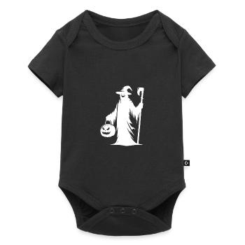 Magic Ghost with Halloween Pumpkin - Baby Premium short-sleeve bodysuit - black - Front