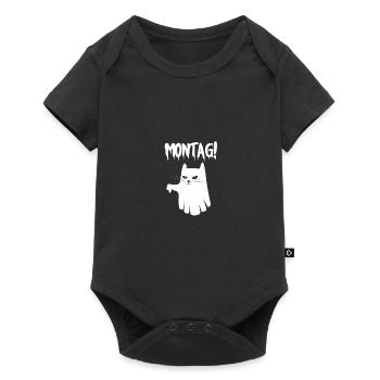 Kürzeste Gruselgeschichte Montag Geist Halloween - Baby Premium Kurzarmbody - Schwarz - Vorne