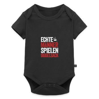 Echte Männer Spielen Dudelsack Sackpfeife - Baby Premium Kurzarmbody - Schwarz - Vorne