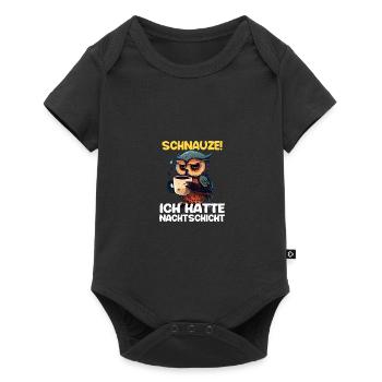 Nachtschicht Kaffee Eule Nachtdienst Schichtarbeit - Baby Premium Kurzarmbody - Schwarz - Vorne