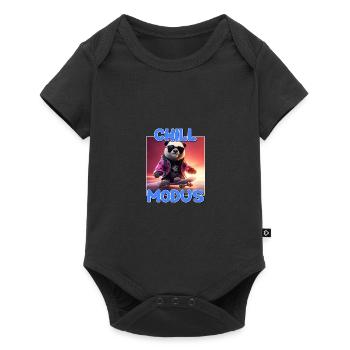 Chill Modus Pandabär Panda Liebhaber Süßes Panda - Baby Premium Kurzarmbody - Schwarz - Vorne