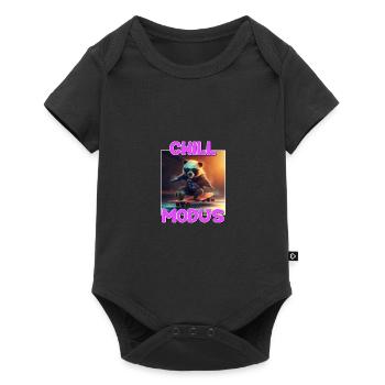 Chill Modus Pandabär Tierliebhaber Süßes Panda - Baby Premium Kurzarmbody - Schwarz - Vorne